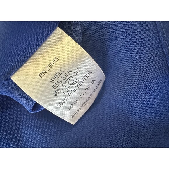 Pendleton Silk Blend Drop Waist V-Neck Dress Polka Dot Blue White Size 20 Tall - Picture 13 of 16